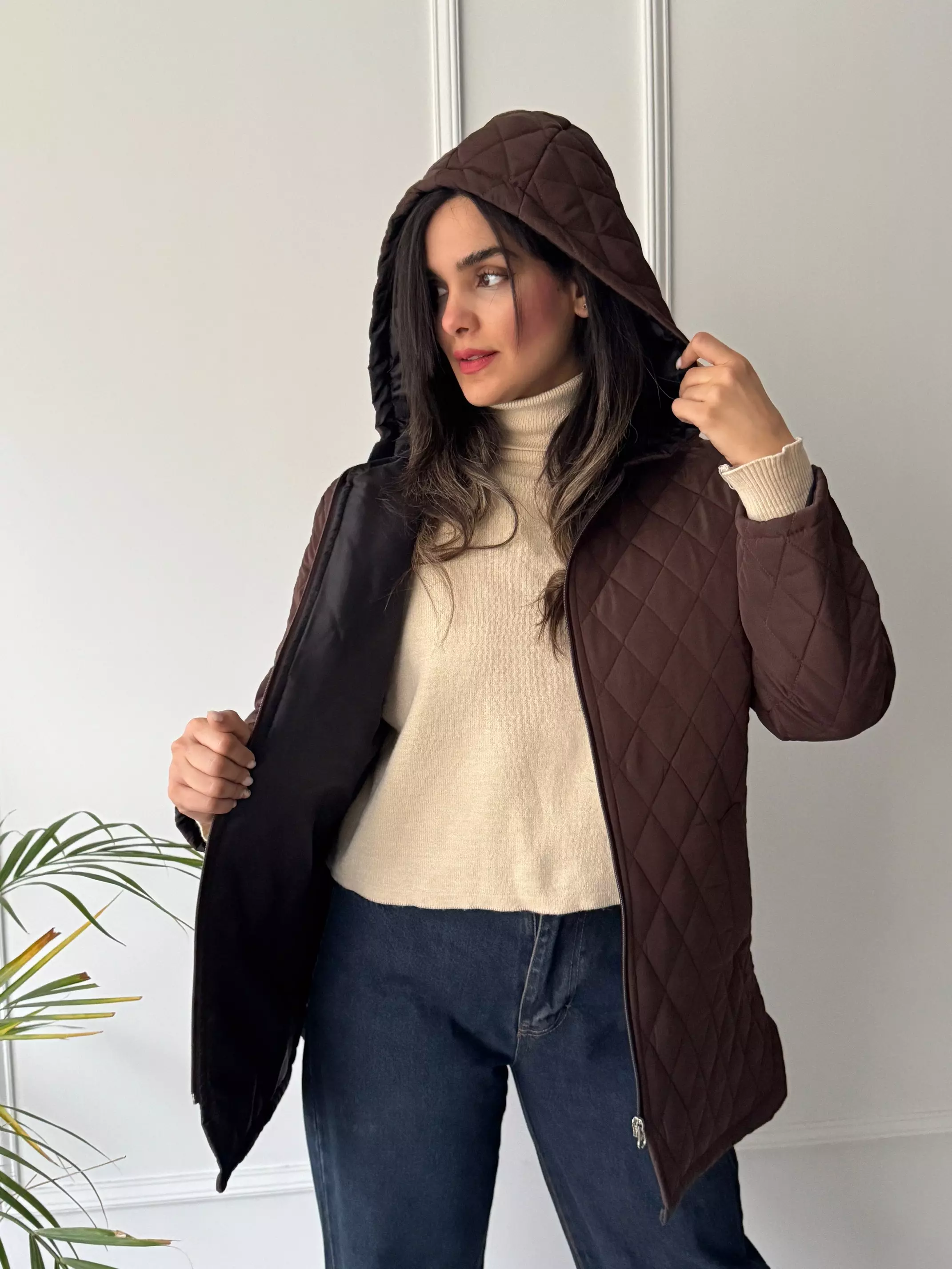 کاپشن زنانه کلاهدار آستردار ونوس